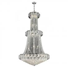 Worldwide Lighting Corp W83036C36 - Empire 32-Light Chrome Finish and Clear Crystal Chandelier 36 in. Dia x 66 in. H Round Large