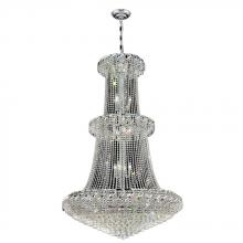 Worldwide Lighting Corp W83036C42 - Empire 32-Light Chrome Finish and Clear Crystal Chandelier 42 in. Dia x 66 in. H Round Large