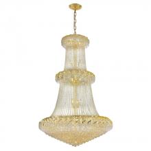 Worldwide Lighting Corp W83036G42 - Empire 32-Light Gold Finish and Clear Crystal Chandelier 42 in. Dia x 66 in. H Round Large