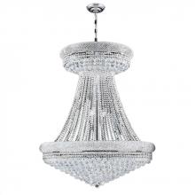 Worldwide Lighting Corp W83037C36 - Empire 32-Light Chrome Finish and Clear Crystal Chandelier 36 in. Dia x 45 in. H Round Large
