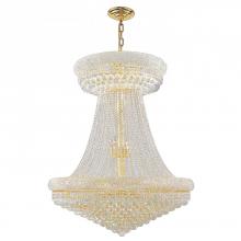 Worldwide Lighting Corp W83037G36 - Empire 32-Light Gold Finish and Clear Crystal Chandelier 36 in. Dia x 45 in. H Round Large
