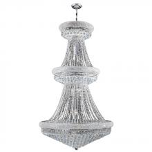 Worldwide Lighting Corp W83038C36 - Empire 32-Light Chrome Finish and Clear Crystal Chandelier 36 in. Dia x 66 in. H Two 2 Tier Round La