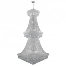 Worldwide Lighting Corp W83038C42 - Empire 38-Light Chrome Finish and Clear Crystal Chandelier 42 in. Dia x 72 in. H Two 2 Tier Round La