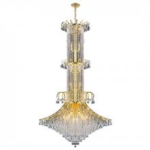 Worldwide Lighting Corp W83050G44 - Empire 20 Light Gold Finish and Clear Crystal Chandelier 44 in. Dia x 72 in. H Extra Large