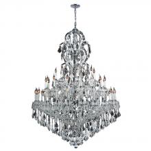 Worldwide Lighting Corp W83067C52 - Maria Theresa 48-Light Chrome Finish and Clear Crystal Chandelier 52 in. Dia x 86 in. H Three 3 Tier