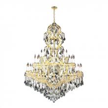 Worldwide Lighting Corp W83067G52 - Maria Theresa 48-Light Gold Finish and Clear Crystal Chandelier 52 in. Dia x 86 in. H Three 3 Tier R