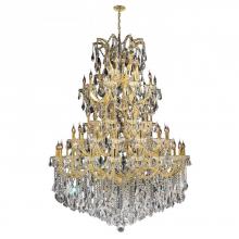 Worldwide Lighting Corp W83068G54 - Maria Theresa 61-Light Gold Finish and Clear Crystal Chandelier 54 in. Dia x 62 in. H Four 4 Tier Ro