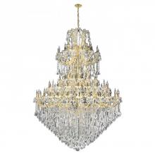 Worldwide Lighting Corp W83069G72 - Maria Theresa 84-Light Gold Finish and Clear Crystal Chandelier 72 in. Dia x 96 in. H Five 5 Tier
