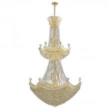 Worldwide Lighting Corp W83074G36 - Empire 32-Light Gold Finish and Clear Crystal Chandelier 36 in. Dia x 66 in. H Two 2 Tier