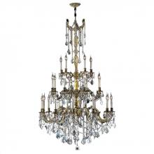 Worldwide Lighting Corp W83311BP38-CL - Windsor 25-Light Antique Bronze Finish and Clear Crystal Chandelier 38 in. Dia x 62 in. H Three 3 Ti