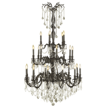 Worldwide Lighting Corp W83311F38-CL - Windsor 25-Light dark Bronze Finish and Clear Crystal Chandelier 38 in. Dia x 62 in. H Three 3 Tier 