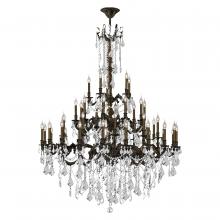 Worldwide Lighting Corp W83312F54-CL - Windsor 45-Light dark Bronze Finish and Clear Crystal Chandelier 54 in. Dia x 66 in. H Four 4 Tier E