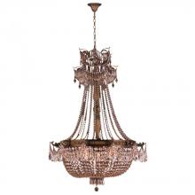 Worldwide Lighting Corp W83355B36-GT - Winchester 12-Light Antique Bronze Finish and Golden Teak Crystal Chandelier 36 in. Dia x 50 in. H L