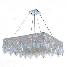 Worldwide Lighting Corp W83615C32 - Cascade 12-Light Chrome Finish and Clear Crystal Square Chandelier 32 in. L x 32 in. W x 10.5 in. H