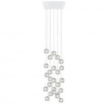 Stone Lighting CH09325FRWHL2 - Chandelier Gracie Frosted Glass 25 Light 24&#34;X24&#34; White Canopy White Coax LED G4 JC 2W