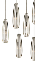 Stone Lighting CH63207CRSNX2 - Chandelier Alicia Clear Glass 7 Light Satin Nickel 20&#34; Round Canopy with Clear Hal 20W