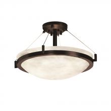 Justice Design Group CLD-9681-35-DBRZ-LED3-3000 - 18&#34; LED Semi-Flush Bowl w/ Ring