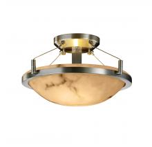 Justice Design Group FAL-9680-35-NCKL-LED2-2000 - 14&#34; LED Semi-Flush Bowl w/ Ring