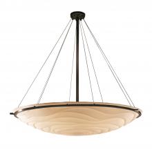 Justice Design Group PNA-9699-35-WAVE-DBRZ-LED9-9000 - 60&#34; LED Pendant Bowl w/ Ring