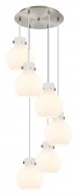 Innovations Lighting 116-410-1PS-SN-G410-8WH - Newton Sphere - 6 Light - 19 inch - Brushed Satin Nickel - Cord hung - Multi Pendant