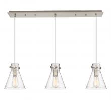 Innovations Lighting 123-410-1PS-SN-G411-8SDY - Newton Cone - 3 Light - 40 inch - Brushed Satin Nickel - Linear Pendant