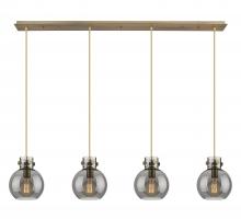 Innovations Lighting 124-410-1PS-BB-G410-8SM - Newton Sphere - 4 Light - 52 inch - Brushed Brass - Cord hung - Linear Pendant