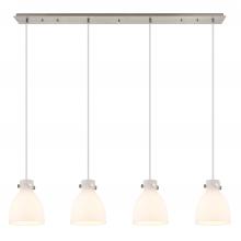 Innovations Lighting 124-410-1PS-SN-G412-8WH - Newton Bell - 4 Light - 52 inch - Brushed Satin Nickel - Linear Pendant