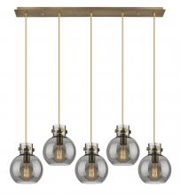 Innovations Lighting 125-410-1PS-BB-G410-8SM - Newton Sphere - 5 Light - 40 inch - Brushed Brass - Cord hung - Linear Pendant