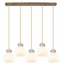 Innovations Lighting 125-410-1PS-BB-G410-8WH - Newton Sphere - 5 Light - 40 inch - Brushed Brass - Cord hung - Linear Pendant