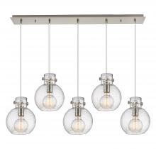 Innovations Lighting 125-410-1PS-SN-G410-8SDY - Newton Sphere - 5 Light - 40 inch - Brushed Satin Nickel - Cord hung - Linear Pendant