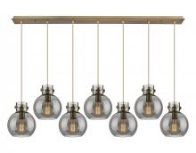 Innovations Lighting 127-410-1PS-BB-G410-8SM - Newton Sphere - 7 Light - 52 inch - Brushed Brass - Cord hung - Linear Pendant