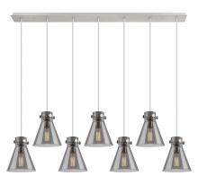 Innovations Lighting 127-410-1PS-PN-G411-8SM - Newton Cone - 7 Light - 52 inch - Polished Nickel - Linear Pendant