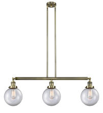 Innovations Lighting 213-AB-G202-8 - Beacon - 3 Light - 41 inch - Antique Brass - Stem Hung - Island Light