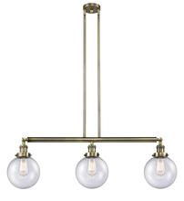 Innovations Lighting 213-AB-G204-8 - Beacon - 3 Light - 41 inch - Antique Brass - Stem Hung - Island Light