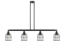 Innovations Lighting 214-BK-G52-CE - Bell Cage - 4 Light - 50 inch - Matte Black - Stem Hung - Island Light