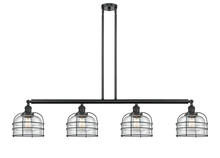 Innovations Lighting 214-BK-G72-CE - Bell Cage - 4 Light - 53 inch - Matte Black - Stem Hung - Island Light