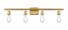 Innovations Lighting 516-4W-SG - Bare Bulb - 4 Light - 36 inch - Satin Gold - Bath Vanity Light
