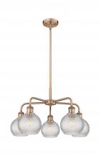 Innovations Lighting 516-5CR-AC-G122C-6CL - Athens - 5 Light - 24 inch - Antique Copper - Chandelier