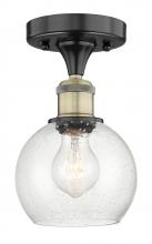 Innovations Lighting 616-1F-BAB-G124-6 - Athens - 1 Light - 6 inch - Black Antique Brass - Semi-Flush Mount