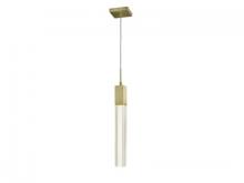 Avenue Lighting HF1901-1-GL-BB-C - The Original Glacier Avenue Collection Brushed Brass Single Pendant With Clear Crystal