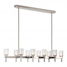Alora Lighting LP338052PNCC - Lucian 52-in Clear Crystal/Polished Nickel 10 Lights Linear Pendant