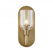 Alora Lighting WV338101VBCC - Lucian 9-in Clear Crystal/Vintage Brass 1 Light Wall/Vanity