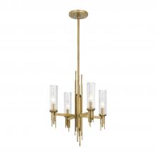 Alora Lighting CH335418VBCR - Torres 18-in Ribbed Glass/Vintage Brass 4 Lights Chandeliers