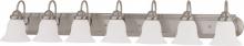 Nuvo 60/3283 - Ballerina - 7 Light 48&#34; Vanity with Frosted White Glass - Brushed Nickel Finish