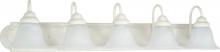 Nuvo 60/335 - Ballerina - 5 Light 36&#34; Vanity with Alabaster Glass - Textured White Finish
