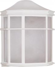 Nuvo 60/537 - 1 Light - 10&#34; Cage Lantern with Linen Acrylic Lens - White Finish