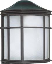Nuvo 60/539 - 1 Light - 10&#34; Cage Lantern with Linen Acrylic Lens - Textured Black Finish
