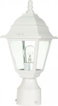 Nuvo 60/546 - Briton - 1 Light 14&#34; Post Lantern with Clear Seeded Glass - White Finish