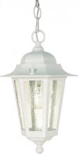 Nuvo 60/991 - Cornerstone - 1 Light 13&#34; Hanging Lantern with Clear Seeded Glass - White Finish