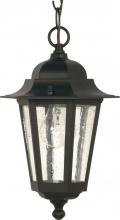 Nuvo 60/993 - Cornerstone - 1 Light 13&#34; Hanging Lantern with Clear Seeded Glass - Textured Black Finish